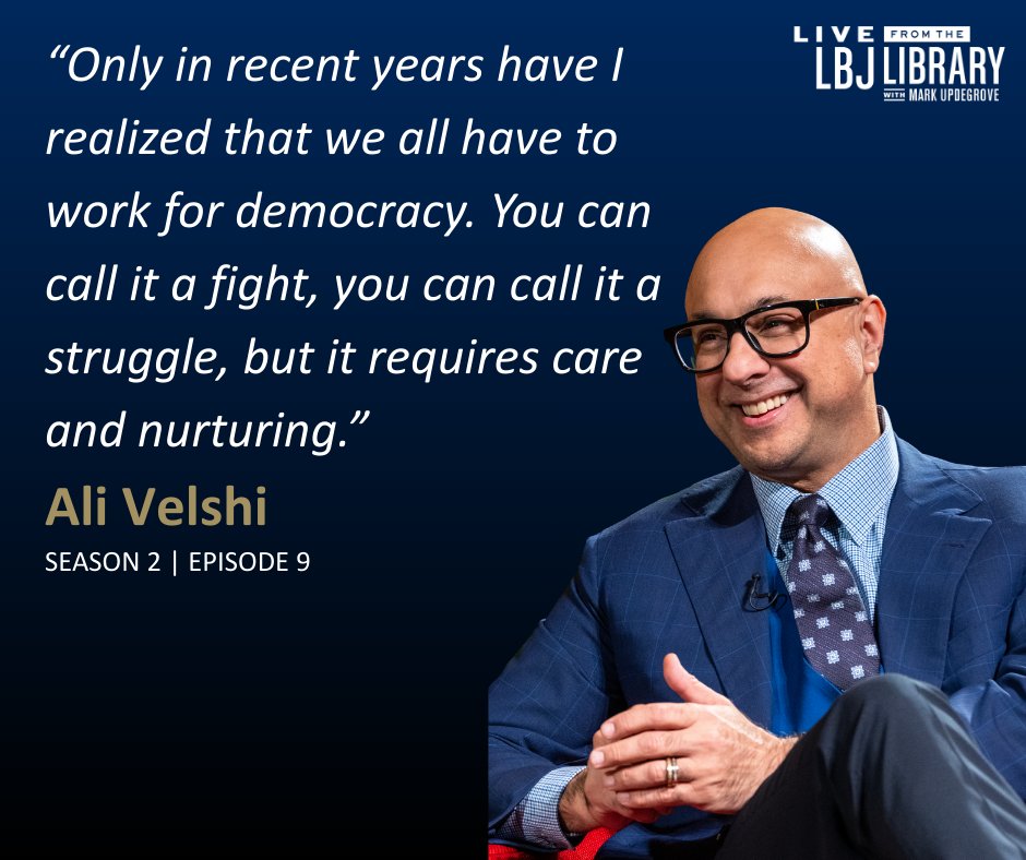 On this episode of Live from the LBJ Library, journalist <a href="/AliVelshi/">Ali Velshi</a> reflects on his family’s journey from #India to #Canada, their ties to #Gandhi, and why the fight to protect democracy is more vital than ever.

Stream the full conversation now on <a href="/PBS/">PBS</a>: pbs.org/video/ali-vels…