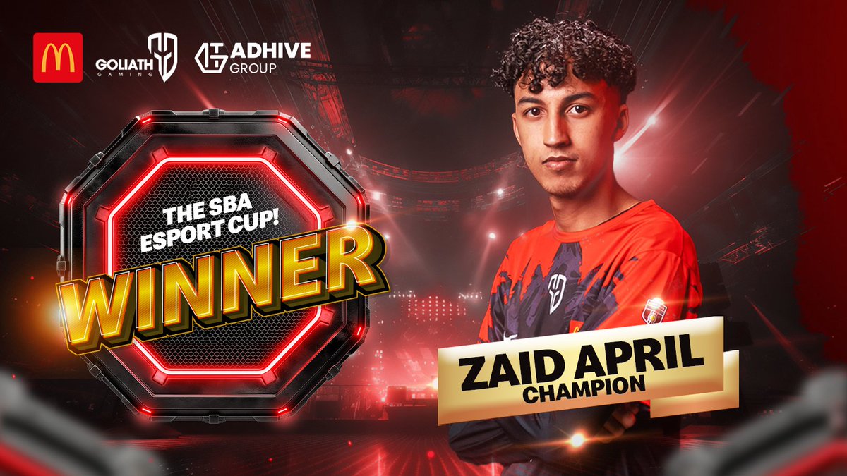 The Hive Group (@ideahivebst) on Twitter photo ZAID APRIL WINS THE SBA ESPORTS CUP! 🏆
Our very own @ZaidApril from <a href="/GoliathGamingZA/">Goliath Gaming</a> takes the championship in Kigali! 🎮🔥
With @AdhiveGroup and <a href="/McDonaldsSA/">McDonald's SA</a>, we’re proving African esports belongs on the global stage. 🌍
#GoliathGaming #SBAEsportsCup #PowerOfPlay ZAID APRIL WINS THE SBA ESPORTS CUP! 🏆
Our very own @ZaidApril from <a href="/GoliathGamingZA/">Goliath Gaming</a> takes the championship in Kigali! 🎮🔥
With @AdhiveGroup and <a href="/McDonaldsSA/">McDonald's SA</a>, we’re proving African esports belongs on the global stage. 🌍
#GoliathGaming #SBAEsportsCup #PowerOfPlay