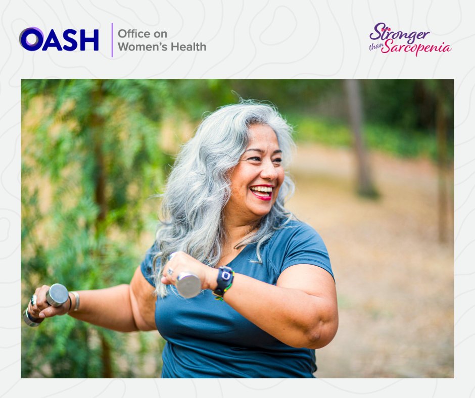 womenshealth's tweet image. With every exercise repetition, you can regain lost strength. #Sarcopenia, the loss of muscle and strength that can occur with aging, can be addressed through resistance training and nutrition. Learn more about how you can stay #StrongerThanSarcopenia: bit.ly/4jnt4xq