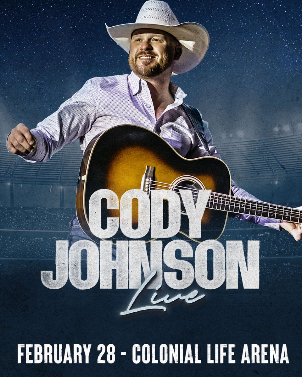 CLAmktg's tweet image. He's Back! Cody Johnson announces new tour with stop at #ColonialLifeArena on February 28. 

Tickets go on sale to the general public on Friday, September 19 at 10 AM &amp;gt;&amp;gt; bit.ly/COJO0228
