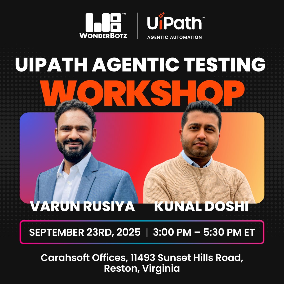 WonderBotz's tweet image. Join Varun Rusiya and Kunal Doshi to learn how WonderBotz and UiPath can help you adopt the new rules of testing and get started with agentic testing: wonderbotz.com/event/uipath-a…

📍 Reston, VA | 🗓 September 23, 2025 | ⏰ 3:00–5:30 PM ET

#AgenticTesting #UiPathTestCloud