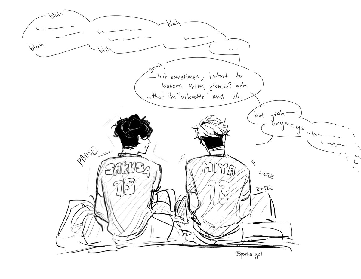 sparkally21's tweet image. mindless rambling; atsumu believes sakusa isn't listening. again, no of does.