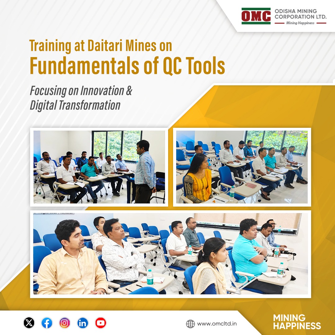 odisha_mining's tweet image. At OMC’s #DaitariMines, a training session was held on the 7 fundamental QC tools. The program focused on fostering innovation, problem-solving &amp;amp; digital transformation, empowering employees to drive continuous improvement at the workplace.

#QualityCircle #InnovationAtWork