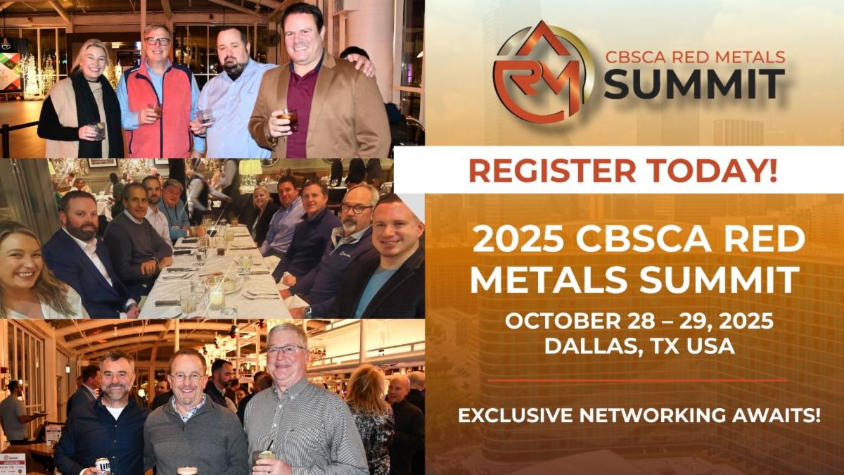 Build Connections that Count at the 2025 Copper &amp; Brass Supply Chain Association Red Metals Summit! It's more than just another conference; it's the only place where all partners in the red metals value chain are gathered in one place. ow.ly/PKyS50WUetG

#RedMetals