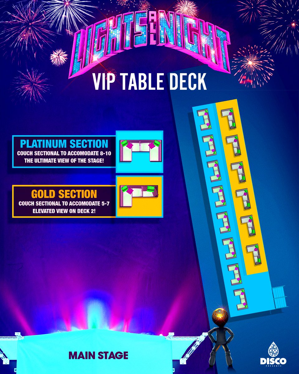 Glow all out this NYE! 🌟

Level up your Lights All Night with an unforgettable VIP experience! 🥂 Choose 2 tiers crafted just for your crew! 💃🕺

Reserve your table → lightsallnight.com 🪩