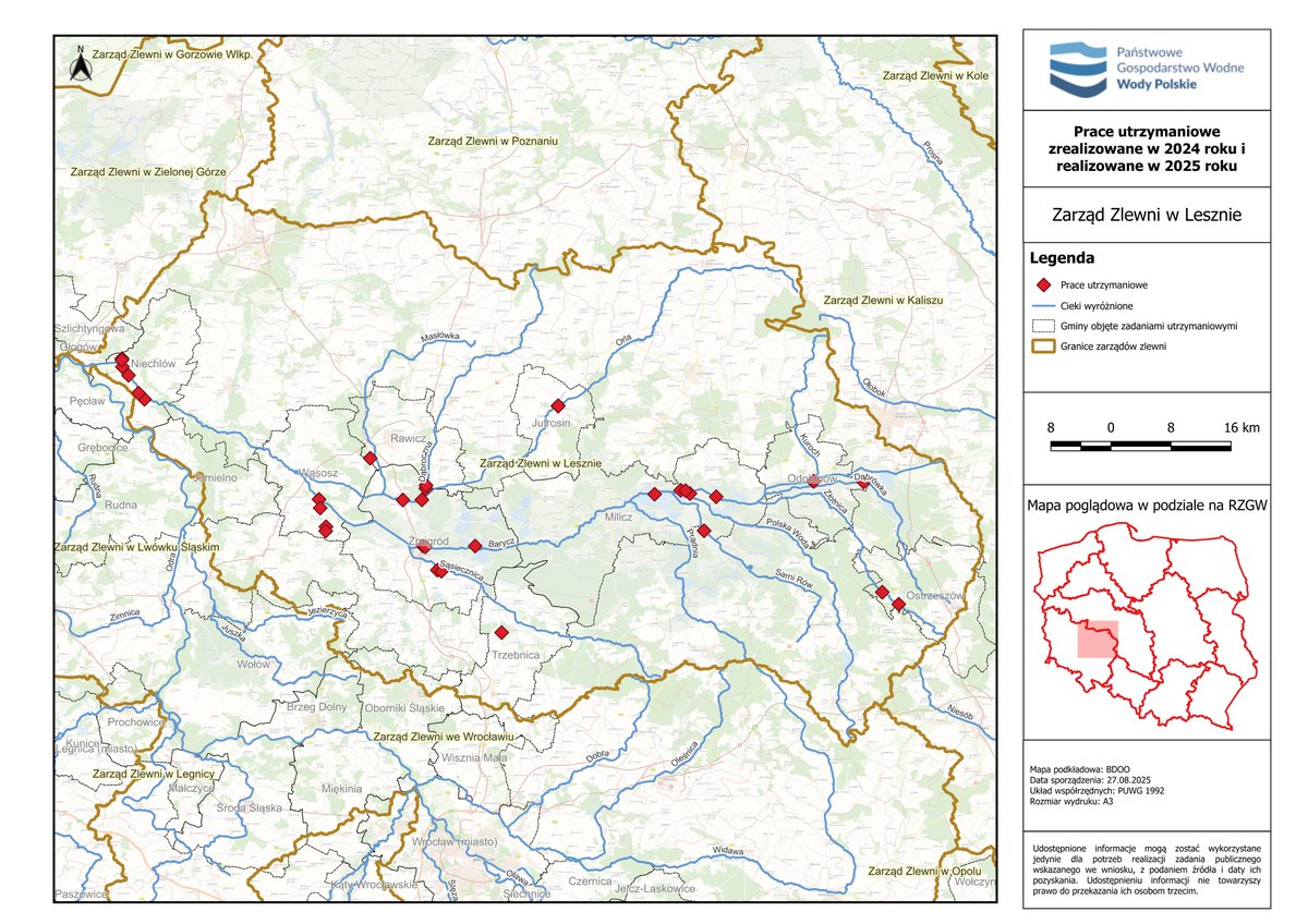 #StopPowodzi Zrealizowaliśmy już 19 zadań dotyczących usuwania skutków powodzi na terenie zarządu zlewni #Leszno.
🛡️Do końca 2025 wykonamy łącznie 23 pilne zadania o wartości ponad 2 mln zł. Kontynuujemy nasze działania dla poprawy bezpieczeństwa mieszkańców regionu!