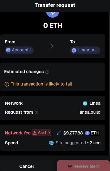 ⚠️ Trying to claim my Linea <a href="/LineaBuild/">Linea.eth</a>  airdrop lool but the gas fees shown are more than the actual airdrop itself 🤯