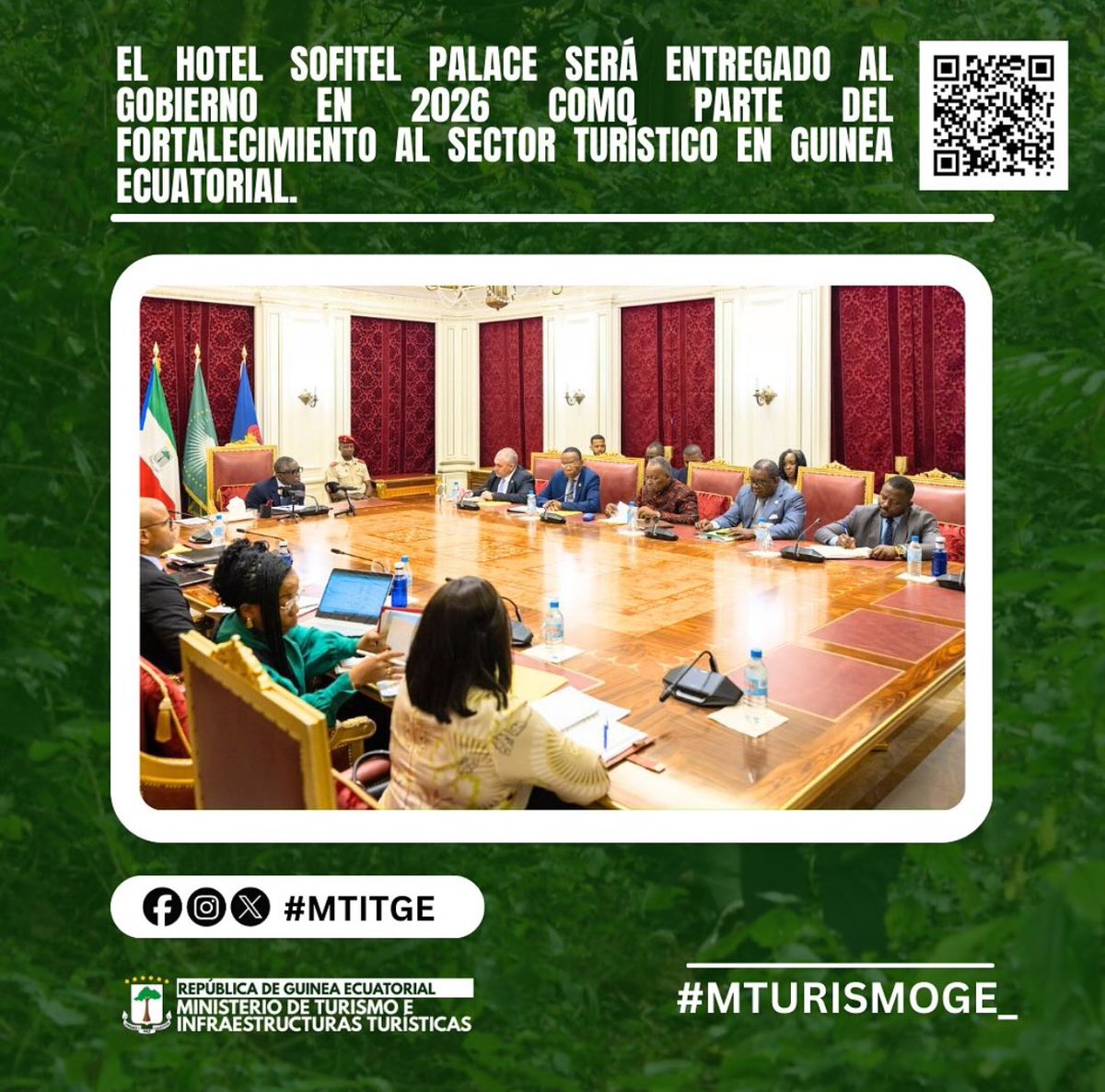 El Hotel Sofitel Palace será entregado al Gobierno en 2026 como parte de fortalecimiento al sector turístico en Guinea Ecuatorial.

minturismo.gob.gq/el-hotel-sofit…