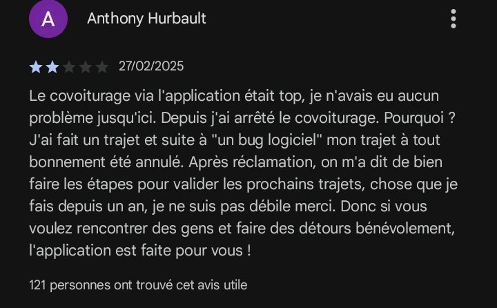 finalspy's tweet image. Premier exemple @BlaBlaCarDaily 
Un conducteur se voit invalider son trajet suite a un bug logiciel. 
Donc le fournisseur a un défaut et c&apos;est le client qui en fait les frais ? 
#fail #serviceclientpourri #arnaque