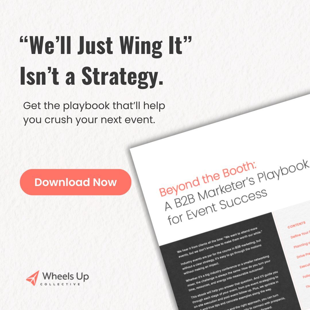 wheelsupnow's tweet image. The secret to event success? It’s all about the prep, the presence, and the follow-through. Get the full breakdown in our ebook, Beyond the Booth: A B2B Marketer’s Playbook for Event Success. Grab your copy: buff.ly/Pew2xzG
#eventstrategy #eventtips