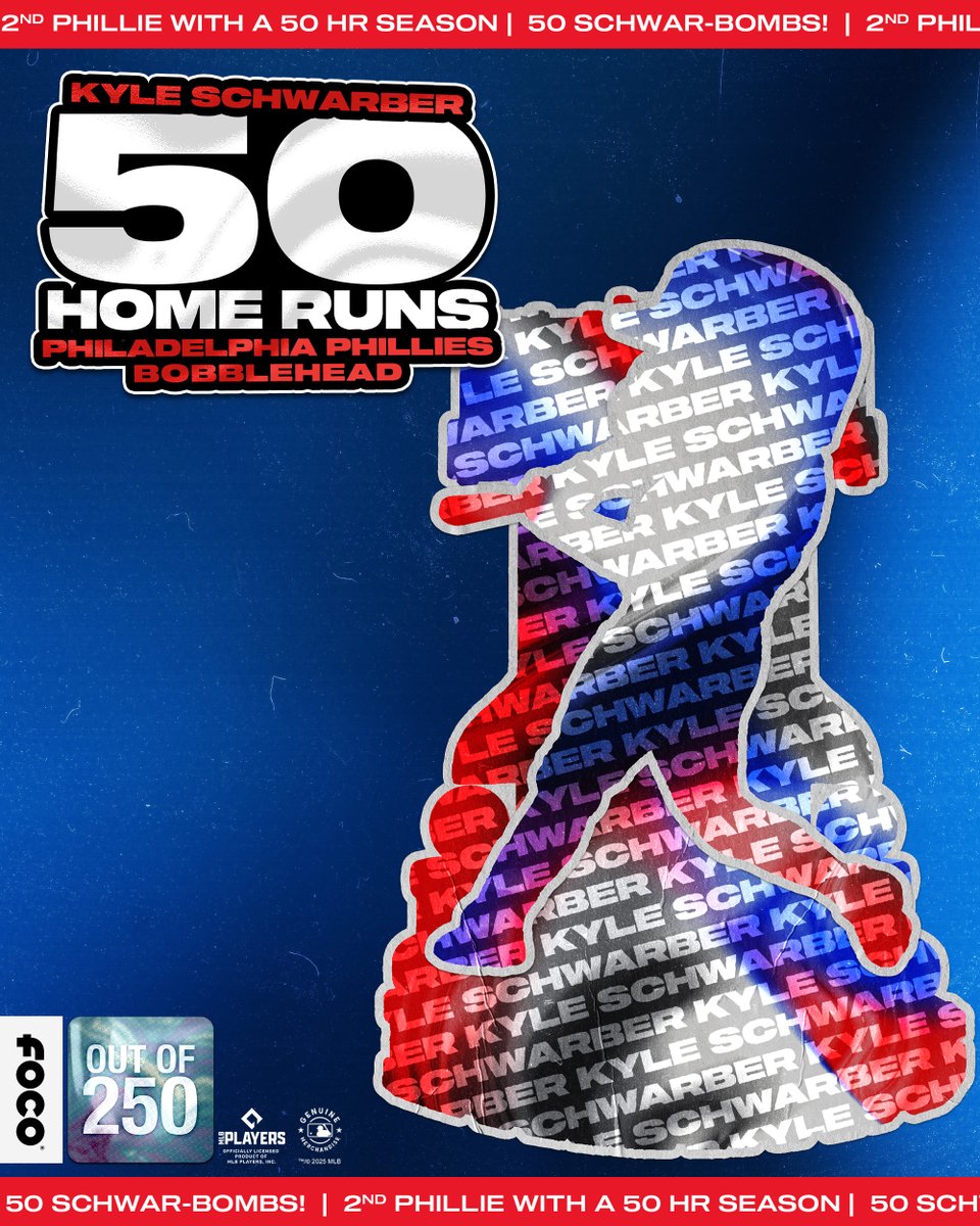 Kyle Schwarber Philadelphia Phillies 50th Home Run Bobblehead