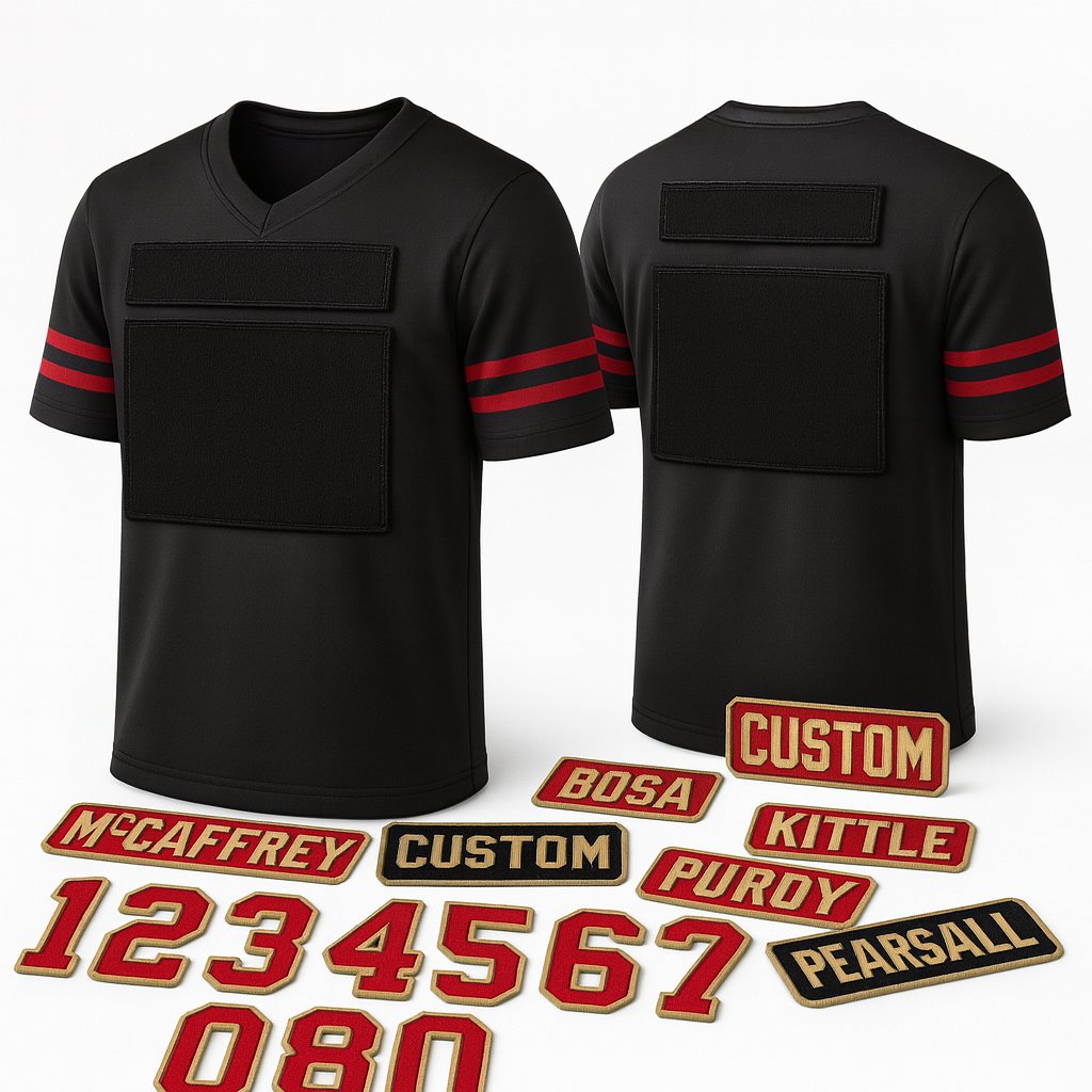 la_mente's tweet photo. @49ers Here's a million dollar idea, sell Jersey with velcro to change player names in case of some rare injuries 

#justkidding https://t.co/FuTTXTP3YM
