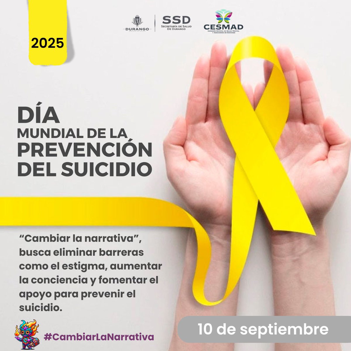 📷10 de septiembre || Día Mundial para la Prevención de Suicidio.

El estigma hace que muchas que presentan ideación suicida o han realizado algún intento, no busquen la ayuda que necesitan.

#CambiarLaNarrativa