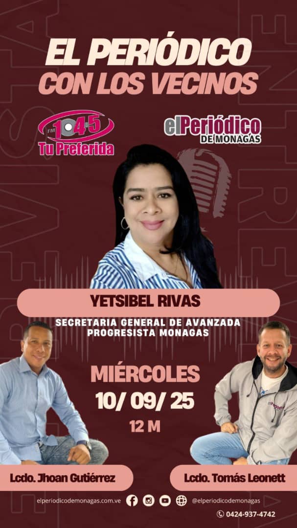 AProgresistaMuj's tweet image. #10DeSeptiembre ¡Sintonizanos! desde las 12 del Mediodía a través de Tu Preferida 104.5Fm en " El Periódico con los Vecinos" donde estará como invitada la Secretaría General de @AProgresistaVE  #Monagas @YetsibelAP