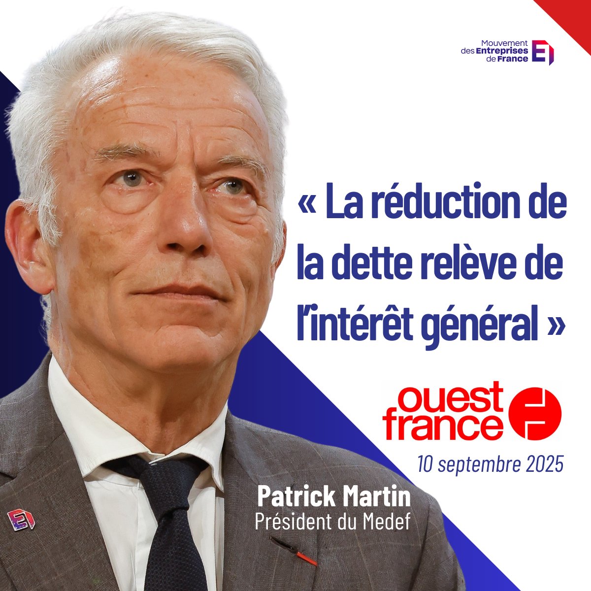 Incertitude politique, fragilité économique : les entreprises inquiètes.

La maîtrise des finances publiques est une nécessité, mais elle doit être conduite sans casser la dynamique économique. 

Aujourd’hui, plus que jamais, il faut écouter la voix des #entreprises : elles sont