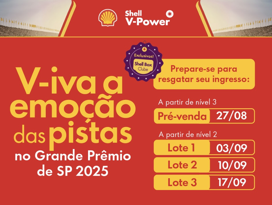 paranashop's tweet image. Faltam poucos dias para a pré-venda dos ingressos para a Arquibancada Shell no Grande Prêmio de São Paulo 2025! 🏎️💨 Acesse nosso site para saber mais: wix.to/7VCpB4R #GrandePremio #IngressosShell #ShellBox