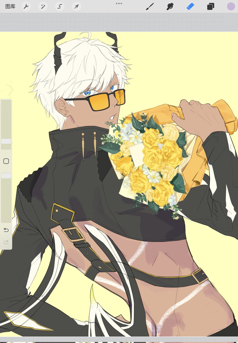 我畫不完了😭......之後會畫完總之先祝mammon生日快樂！💛💛💛#HappyBirthdayMammon