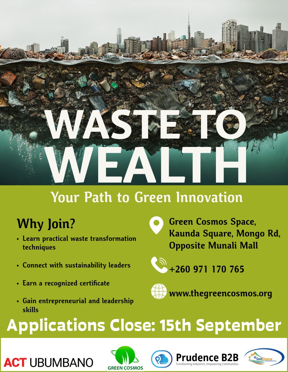 Green_Cosmos6's tweet photo. Do you want to fight climate change while creating value from waste? 
This is your time

Funded by @ActUbumbano we aims to equip youths and women with practical skills in turning waste into valuable materials .
Apply at https://t.co/aoNxwf6iB0
@tgpollen https://t.co/Ha8gMmLh6b