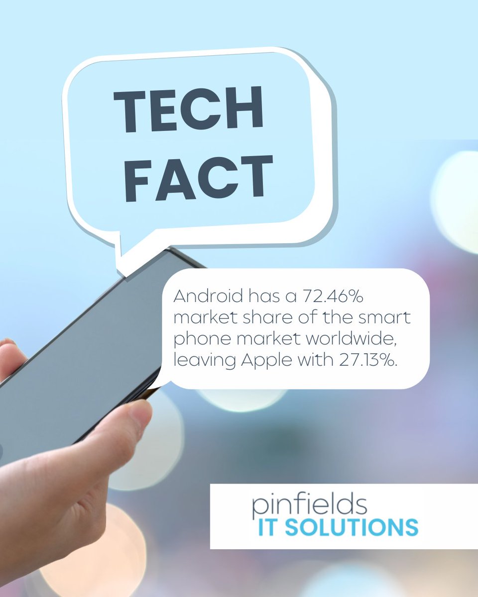 PinfieldsIT's tweet image. Despite the popularity of iPhones, Android holds a prominent market share!

The numbers speak for themselves 📲
.
.
.
.
#Andriod #apple #smartphones