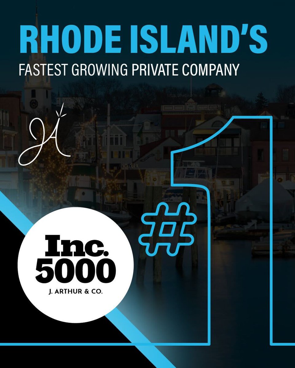 jarthur_co's tweet photo. From a 1-bed apartment to the fastest-growing company in RI. 💥
Built in Newport. Backed by the Ocean State 🌊
Thank you, Rhode Island—for the passion, grit &amp; love.
Read more 👉https://t.co/lYw7r5gnOa 

#Inc5000 #JArthur #FastestGrowing #OceanState #NewportRI https://t.co/RxDFi71doP