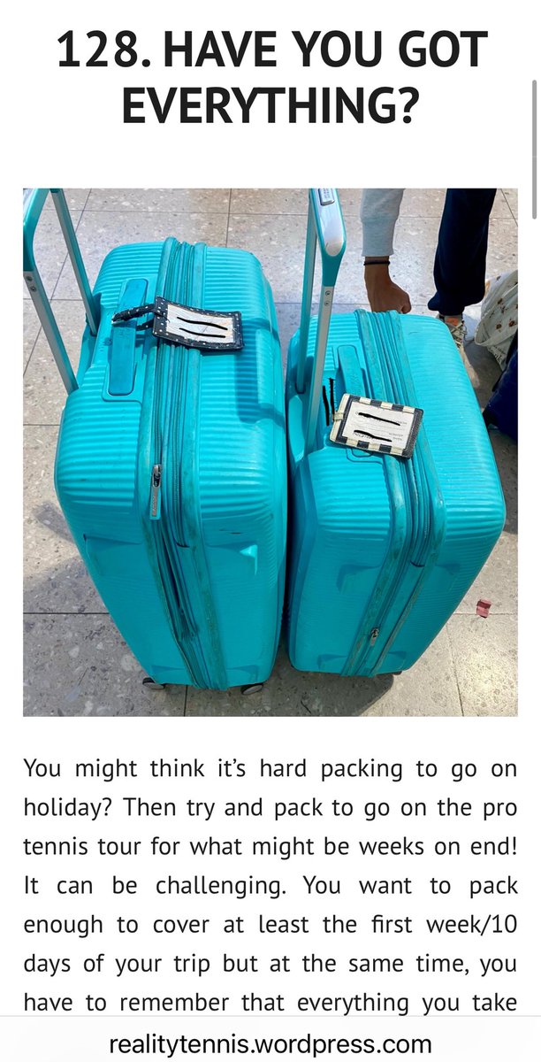 Think packing for a holiday is easy? Try packing to go in the pro tennis tour! 🧳🧳

realitytennis.wordpress.com/2025/09/10/128…