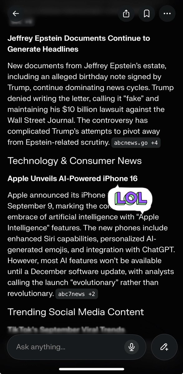 mshergad's tweet photo. My reminder to not get “news briefs” from perplexity or any genAI for that matter https://t.co/JJbw4VfP03