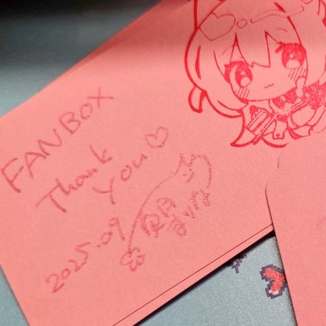 「夏コミのFANBOX限定通販を利用してくださった方にはラメペンで手書きのお礼カー」|夏月まりな🍓こみトレC10aのイラスト