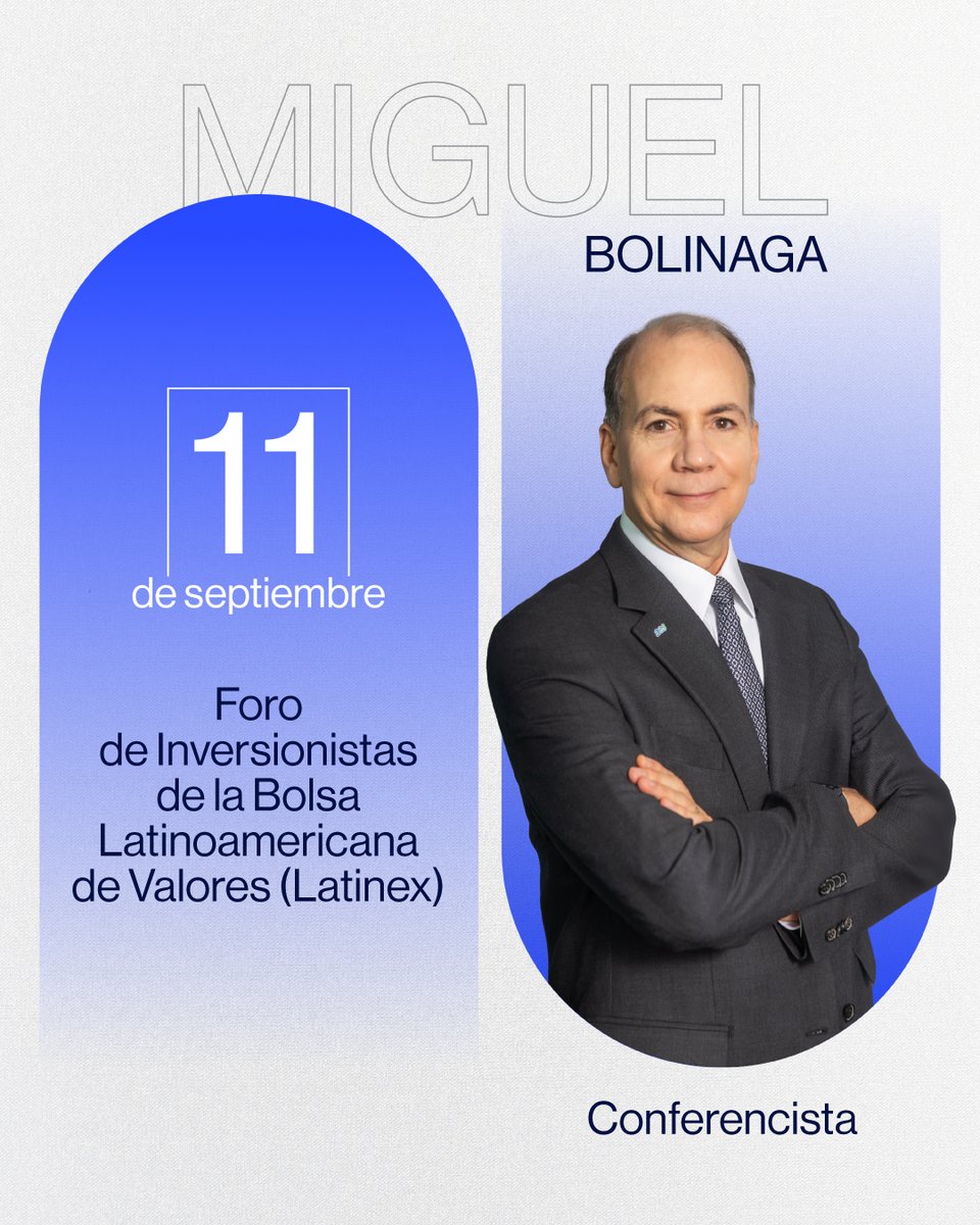 Este 11 de septiembre, a las 11:55 a.m., nuestro presidente Miguel Bolinaga participará en el Foro de la Bolsa Latinoamericana (Latinex). @latinexbolsa

Acompáñanos accediendo al enlace:
us02web.zoom.us/webinar/regist…

#ForoDeInversionistas2025 #AESPanamá