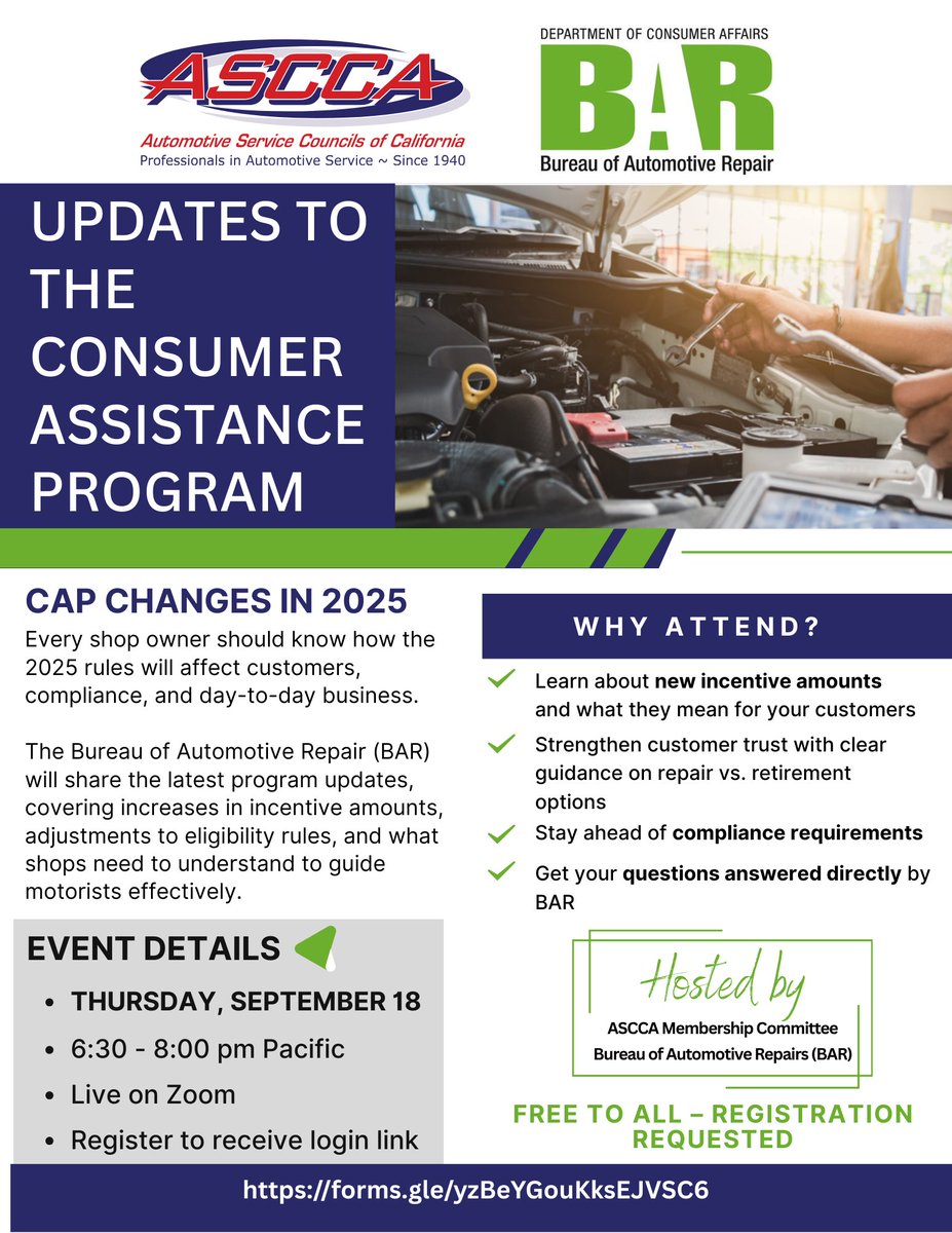 New Webinar from ASCCA &amp; BAR: CAP Changes in 2025
Thursday, September 18, 2025 @ 6:30pm via Zoom.

Register here: ow.ly/QaST50WUeIL