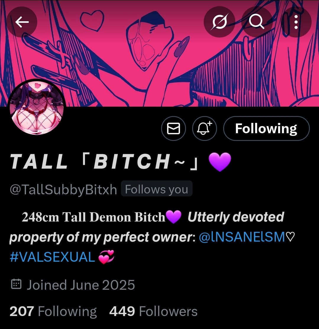 lNSANElSM's tweet photo. ㅤ

Today, even @TallSubbyBitxh, the bitch in love with my feet and my overall presence joins the harem of Noire~.💖✨️🥰

She finally realized that the only way to be truly happy in life is to be Noire's exclusive toy~.💖

The list of #VALSEXUAL is rising very nicely~.💖
ㅤ
ㅤ https://t.co/wI2fHBCEuf