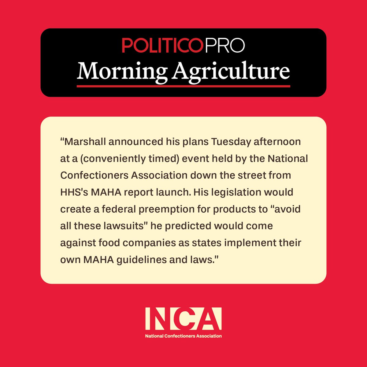 Senator <a href="/RogerMarshallMD/">Dr. Roger Marshall</a> commented on MAHA at NCA’s Beyond the Headlines event during #WashingtonForum2025.
