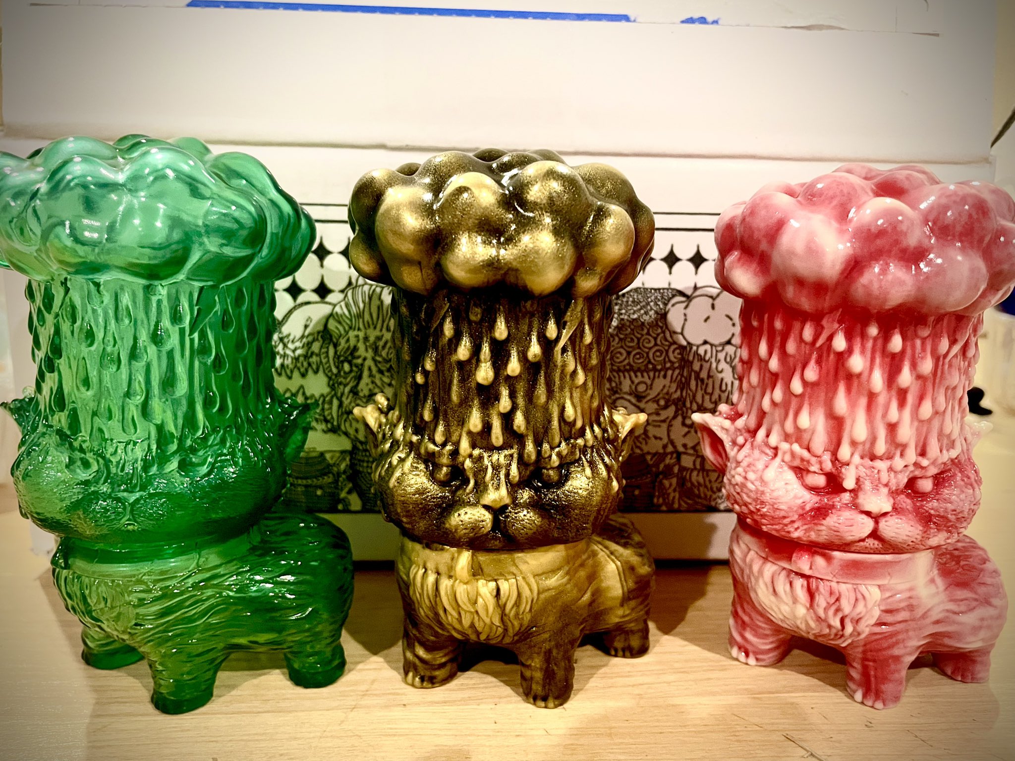 ステッカー付 新品未開封 もうこやま どしゃぶりシャム猫 ソフビ どしゃぶり猫 もうこやま どしゃぶり白猫 シール付き 新品未開封 ソフビ ど