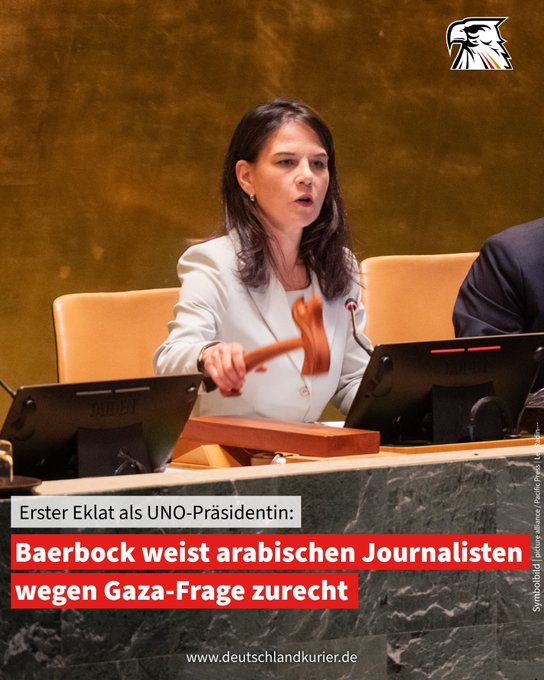 MixeDKD's tweet photo. Baerbock blamiert als UNO-Chefin: Arabischen Reporter wegen Gaza-Frage abgekanzelt! Grünen-Flop posiert in NYC: High Heels, Taxi, „Are you ready?“ Peinlichster Influencer-Auftritt ever! Deutschland schämt sich! #BaerbockFail https://t.co/oTRFfSpHNa