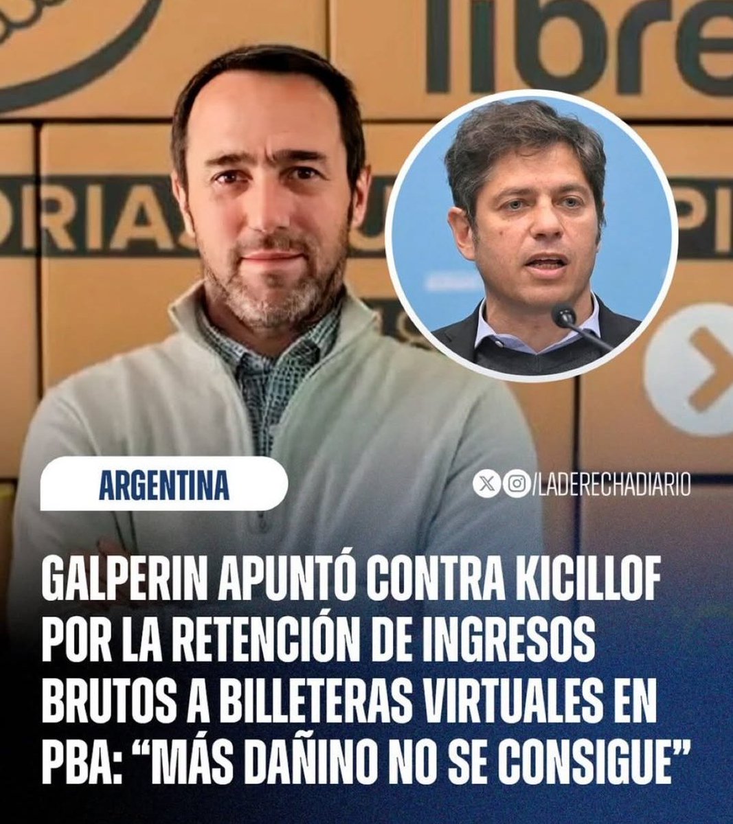 🔥‼️Marcos GALPERIN DESTRUYÓ a Axel KICILLOF por la RETENCIÓN de INGRESOS BRUTOS a las billeteras virtuales.

¿De qué lado estás? 🤔

1- DE KICILLOF ✌️
2- DE GALPERIN Y MERCADO LIBRE 📦
