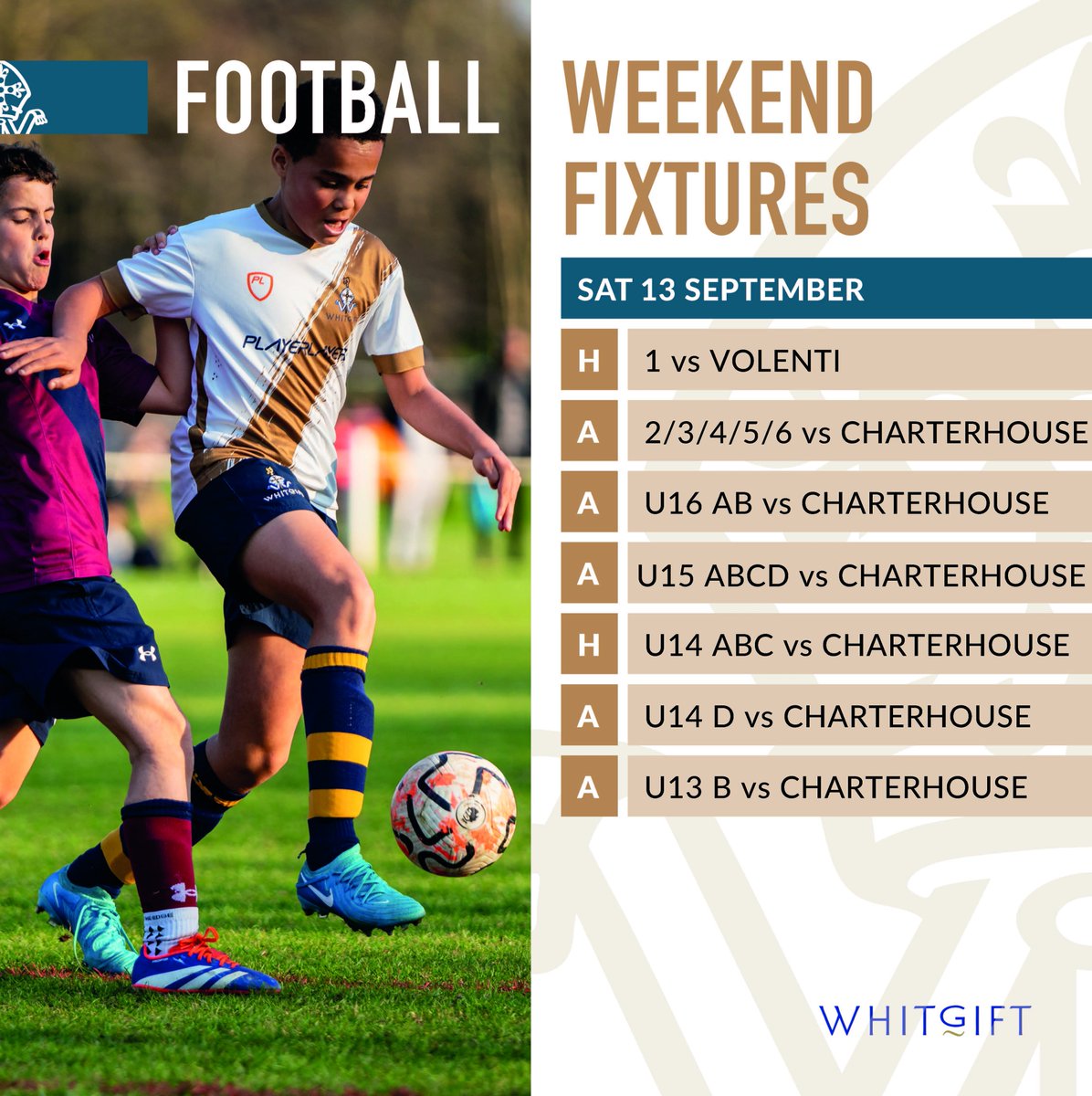 WhitgiftSport's tweet photo. We are truly back!
Football are testing themselves against @CharterhouseSch and @VolentiAcademy with the 1st XI. Rugby take on @RugbyWelly in what is always a fantastic fixture. 
Hockey play both @KGS_Sport and @ipswichschool in a series of triangular's.

Let the games begin! https://t.co/jiMEgfu8co
