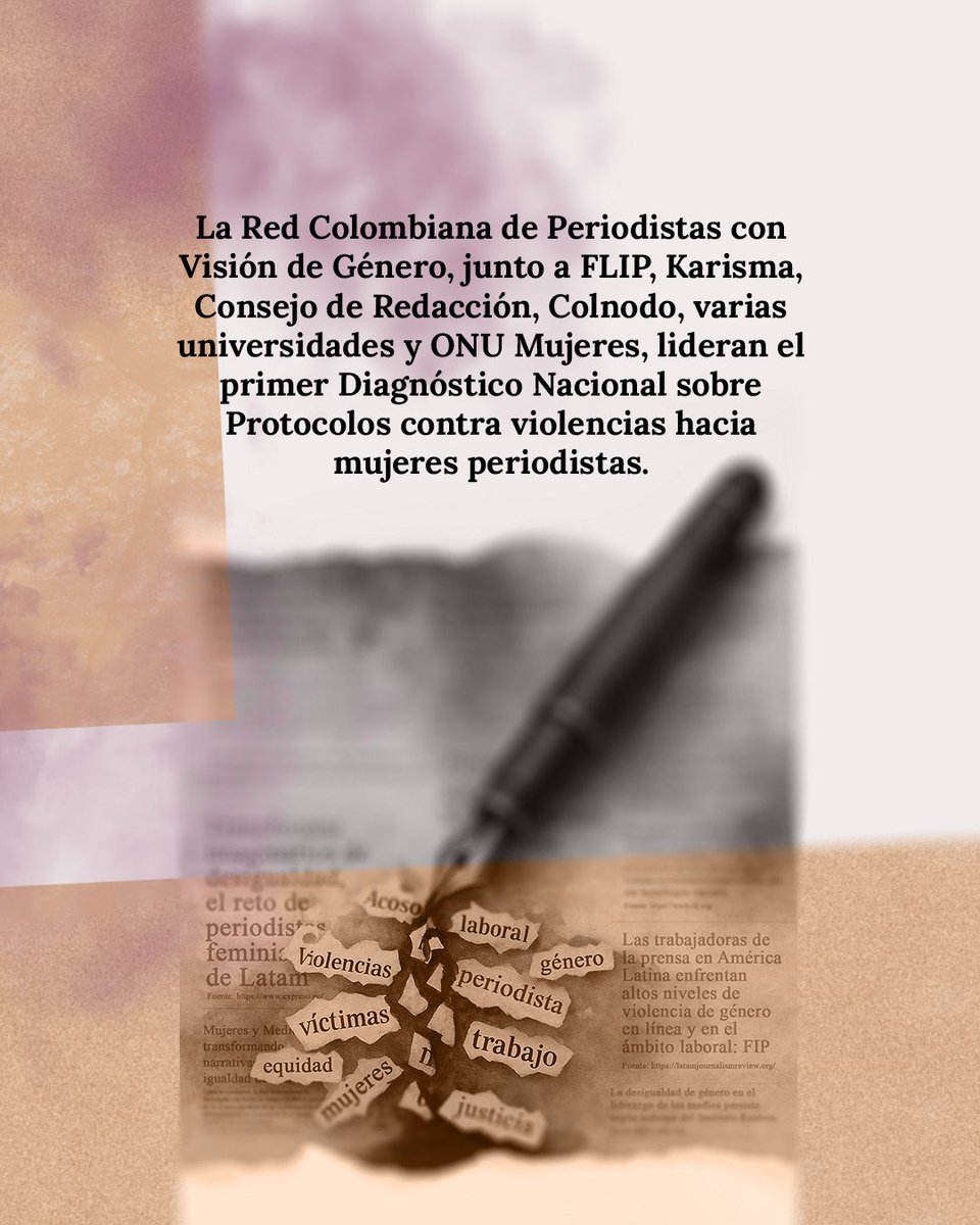 🔍 #SalasDeRedacción: La @RedPeriodistasGénero y aliados <a href="/FLIP_org/">Fundación para la Libertad de Prensa (FLIP)</a>, <a href="/Karisma/">Fundación Karisma</a>, <a href="/CdR_/">Consejo de Redacción</a>, <a href="/Colnodo/">Colnodo</a>, <a href="/ONUMujeresCol/">ONUMujeresCol</a> construyen el 1er diagnóstico nacional sobre protocolos contra violencias de género en medios y facultades de comunicación 
Consulta en qué consisten los protocolos 👇