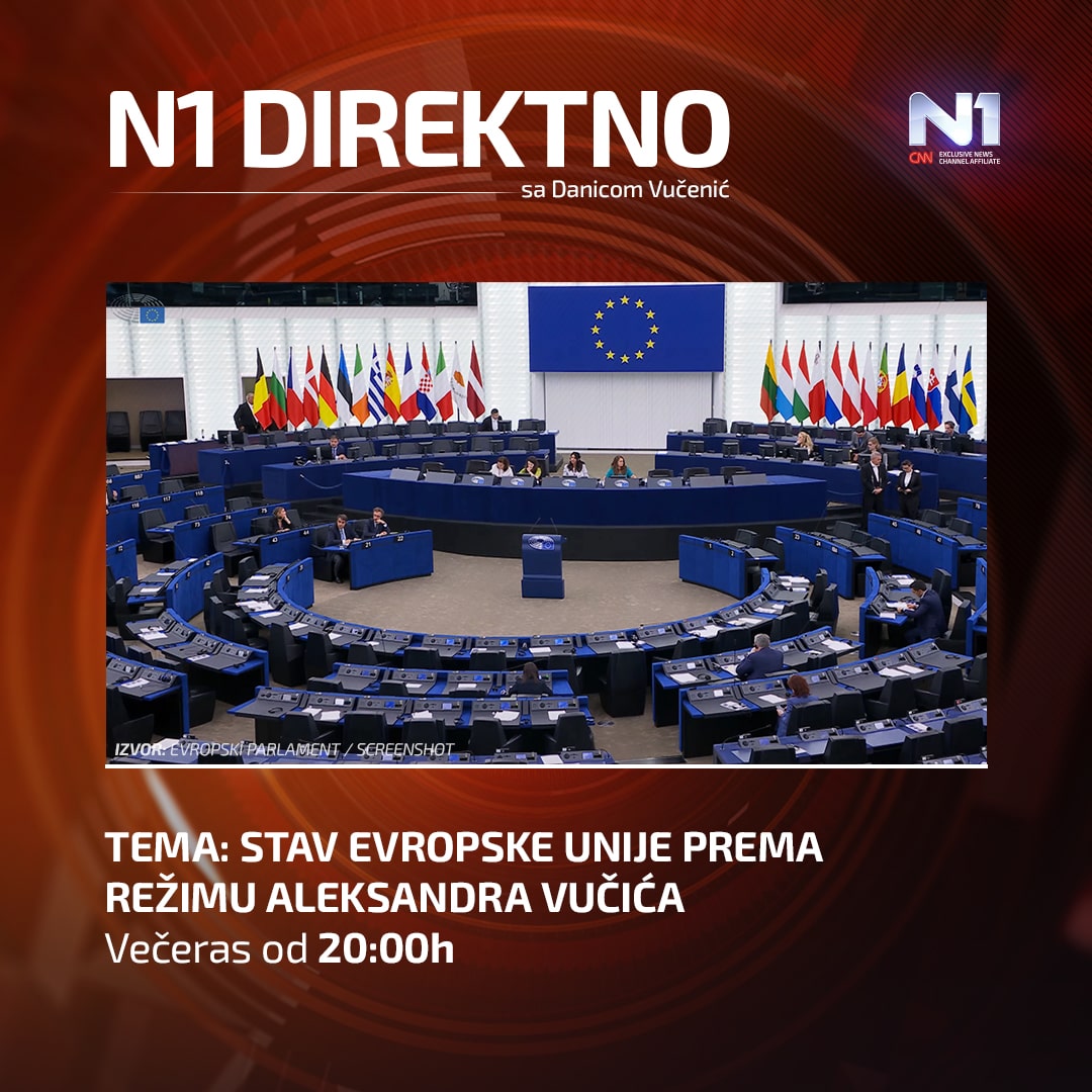 Večeras u emisiji N1 direktno o danu posle rasprave o Srbiji u Evropskom parlamentu.

Da li je stav Evropske unije o režimu Aleksandra Vučića jasniji posle onoga što je rekla komesarka za proširenje Marte Kos ili onoga što nije rekla predsednica Evropske komisije Urusula fon der