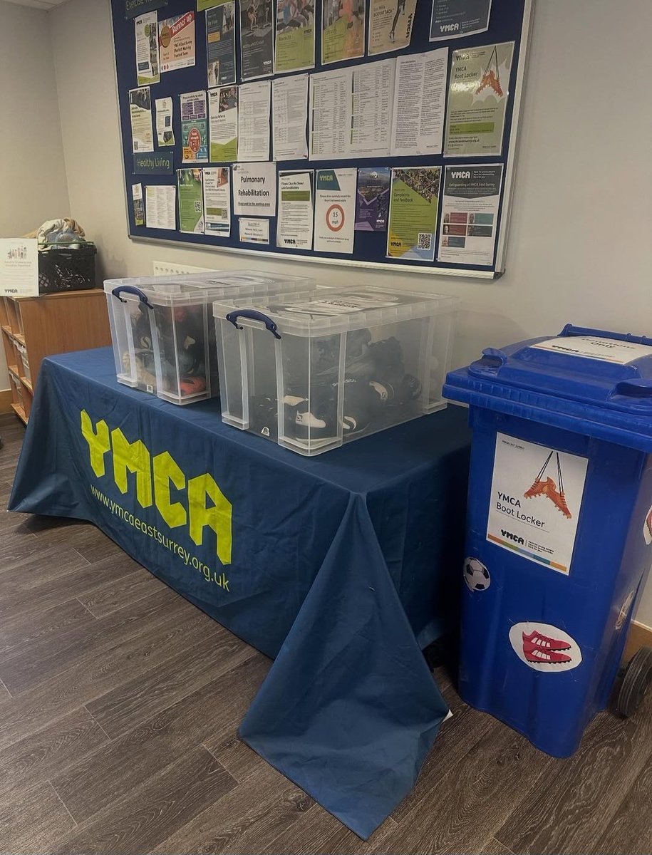 YMCAEastSurrey's tweet photo. In need of new football boots for the new season? Have an old usable pair which don't fit anymore?
Our YMCA boot locker is open, ready for donations and collections at the YMCA Sports & Community Centre in Earlswood.
#bootlocker #newseason #footballboots https://t.co/ofpbEU2Koj
