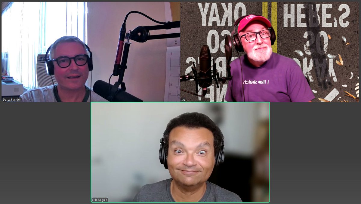 The latest free audio ep is up with <a href="/heyitstva/">Todd Van Allen</a> and Producer <a href="/dfiander/">Darcy Fiander</a> talking with comedian and podcaster <a href="/nileseguin/">Nile Séguin - AFK. Might return after the uprising</a> !

oshopod.com/2025/09/10/epi…

Enjoy!

#podcast  #comedy #jokes