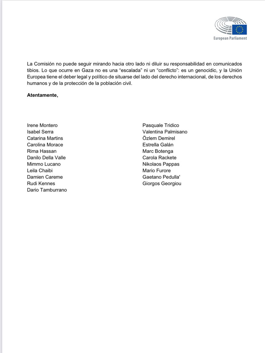 EuroPodemos's tweet image. Acabamos de enviar una carta, junto con otros eurodiputados y eurodiputadas de @Left_EU a la Presidenta Von der Leyen exigiendo protección para la Flotilla frente a una Comisión que acusa a la Flotilla de escalar el conflicto

Es una obligación de Europa proteger a sus ciudadanos