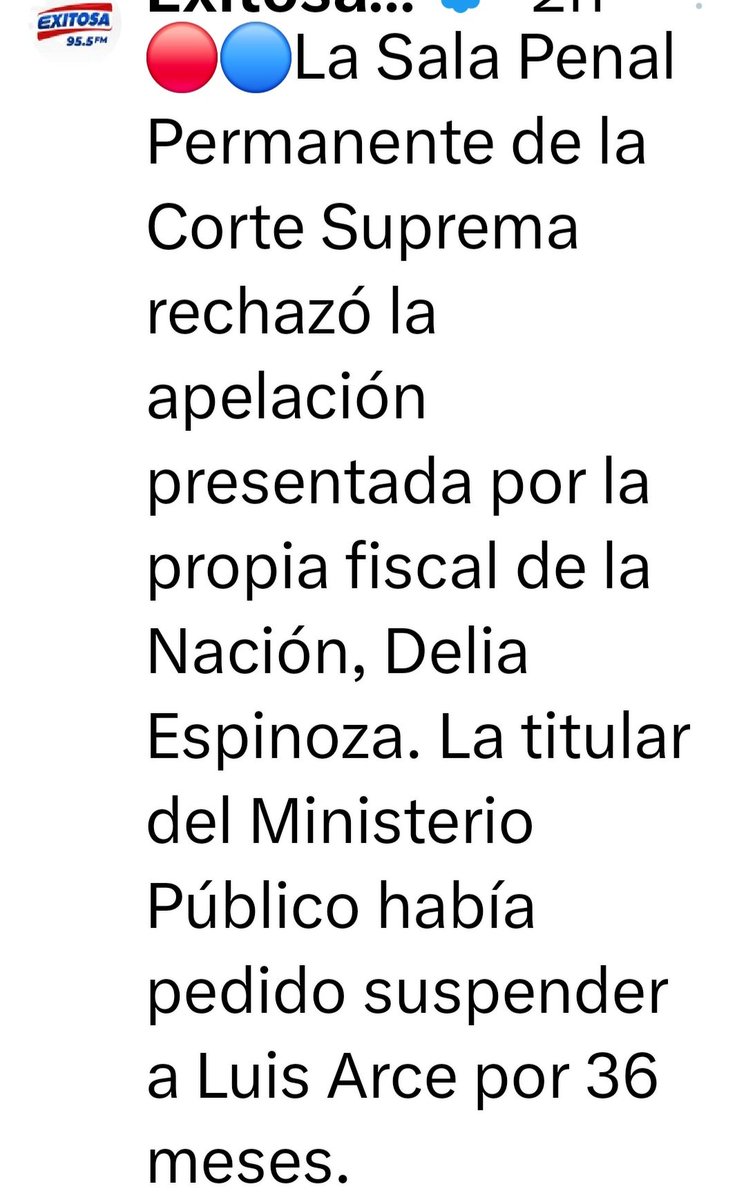 DELIA CUESTA ABAJO! 
Ya es insostenible la presencia de la Dra Delia Espinoza como F.N. Nueva derrota en el Poder Judicial. Corte Suprema rechaza Apelación para suspender por 36 meses al Vocal Supremo Luis Arce. 
No tendrá un amigo de verdad que le diga que la Renuncia es el
