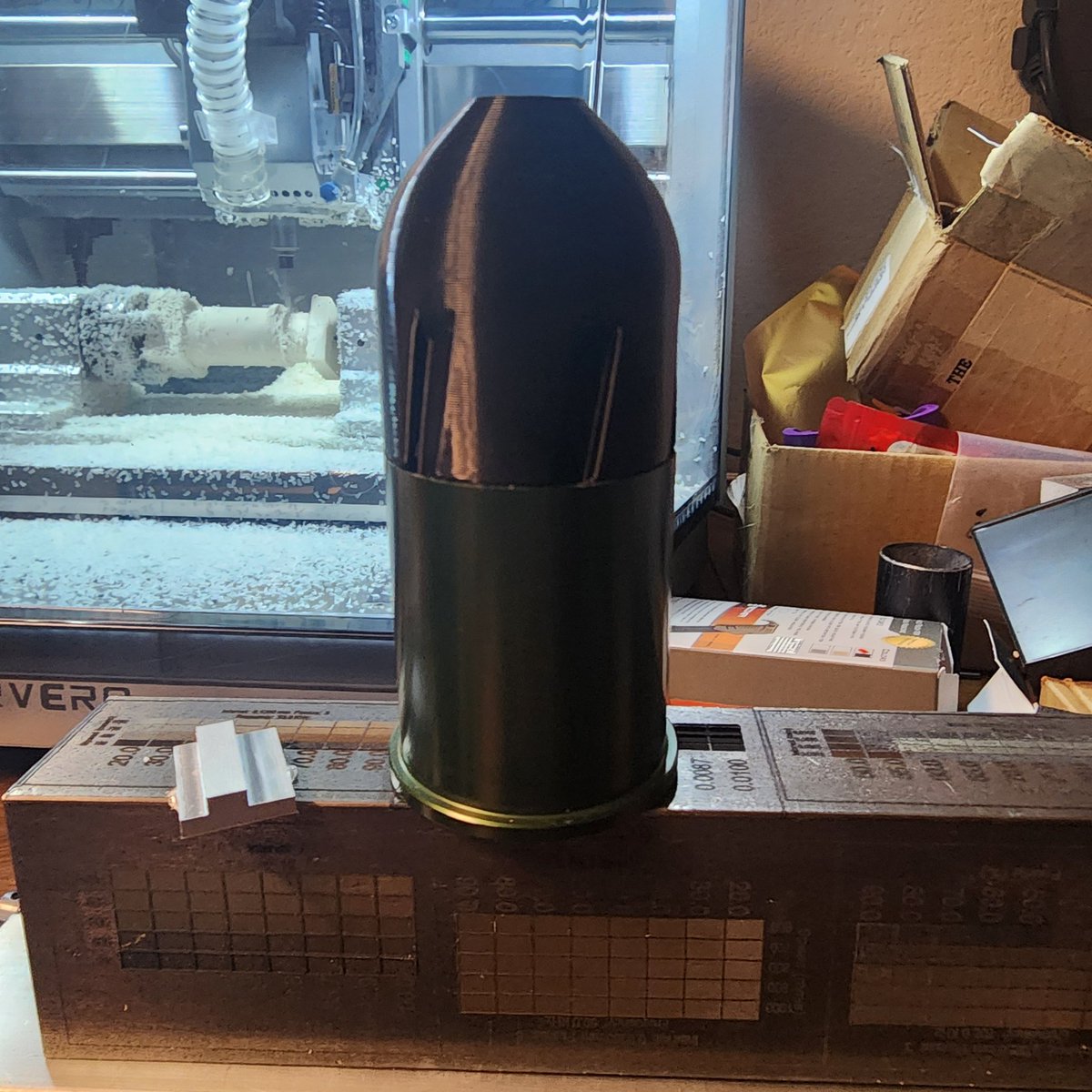 Reloadable 37mm and 26.5mm aluminum casings designed to use .22 cal nail gun blanks readily available at most hardware stores.  These are especially ideal for chalk rounds.  Available on trollwerks2a.com