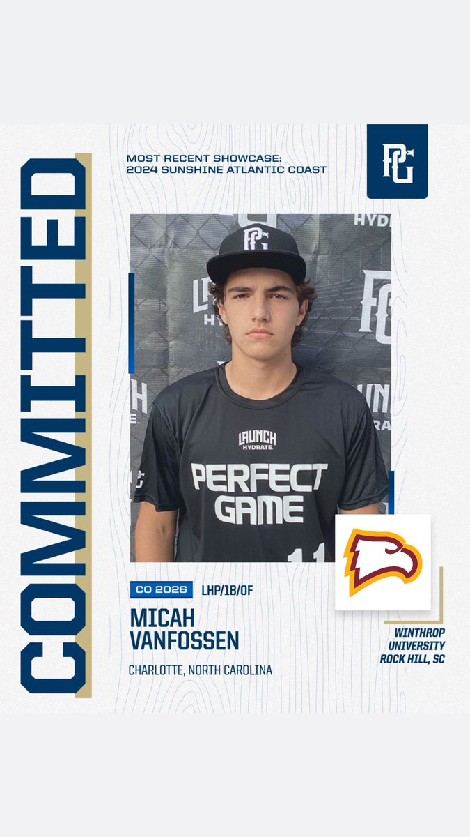 Congratulations to <a href="/MicahVanFossen/">Micah VanFossen</a> on his commitment to <a href="/WinthropBSB/">Winthrop Baseball</a> ‼️