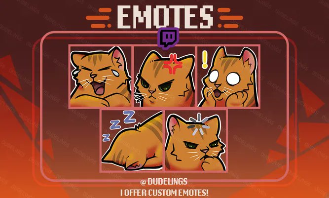 ✨️I've started making emotes again!✨️ If you like cats and need some cute guys for Twitch or Discord, look no further! More packs to come in the future.  tinyurl.com/Dudelings-Emot…
#emotes #TwitchStreamers #Discord #CatsOfTwitter