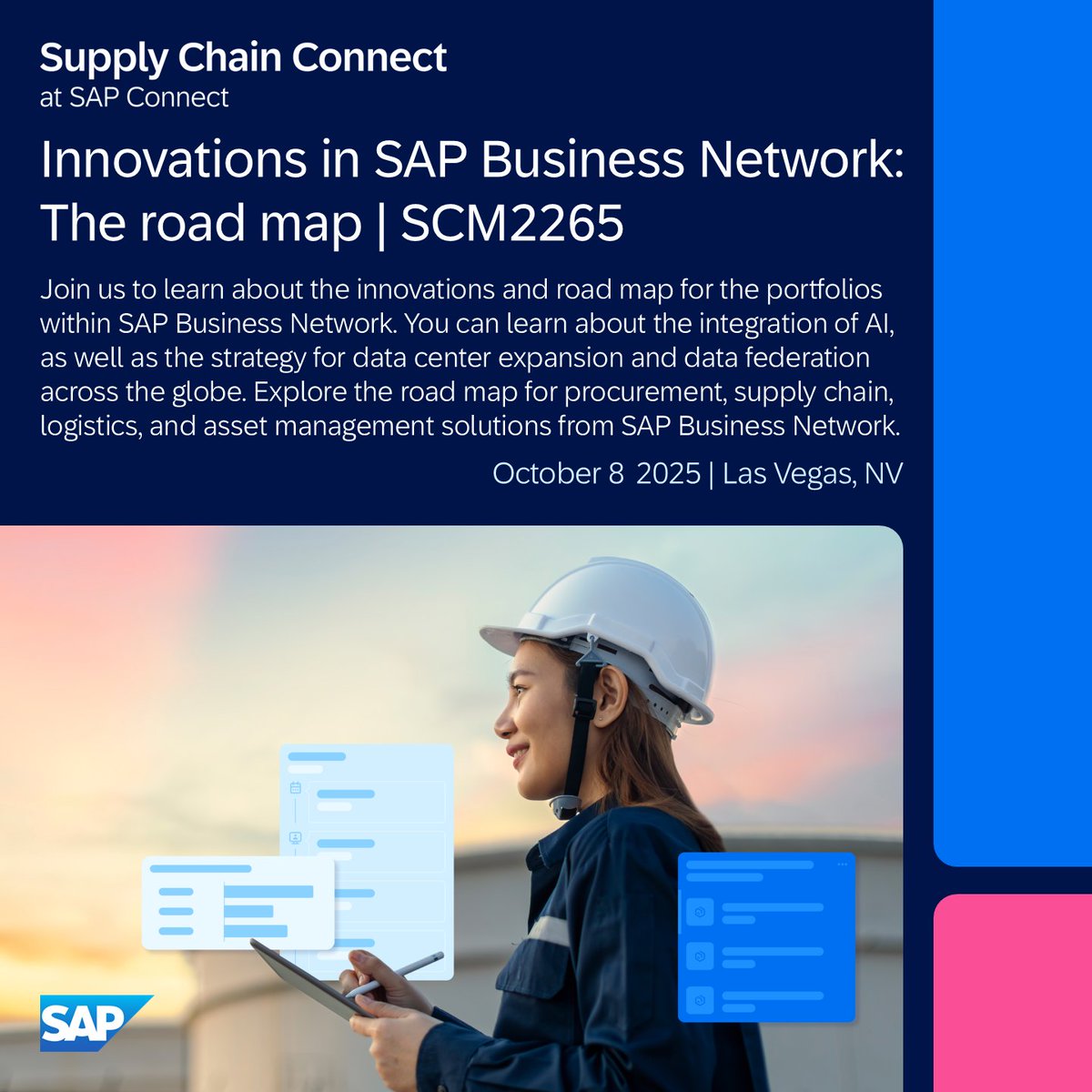 JoernKeller's tweet image. Supply Chain Connect at #SAPConnect is only a few weeks away! Join me for a session on our latest #SAPBusinessNetwork innovations and road map, including the integration of AI and our strategy for data federation across the globe. Register today: sap.com/events/connect…