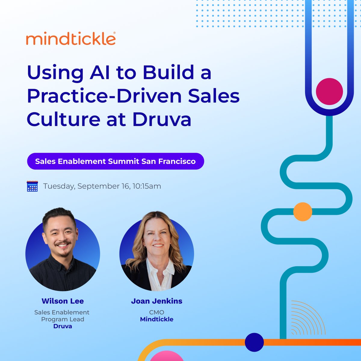 We’re heading to San Francisco for the SEC Enablement Summit next week 
Join our session with Druva to learn how AI is helping sellers sharpen skills, master messaging &amp; gain a competitive edge.
Register now with code mindtickle20 for 20% off 👉 okt.to/E7xP0U