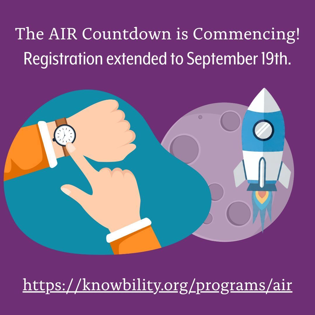 The Accessibility Internet Rally countdown has begun! 🚀 
We've extended the registration deadline to September 19th.

Register now before AIR takes off!

Sponsors: buff.ly/1Ml9ZAw
Clients: buff.ly/DppKesm
