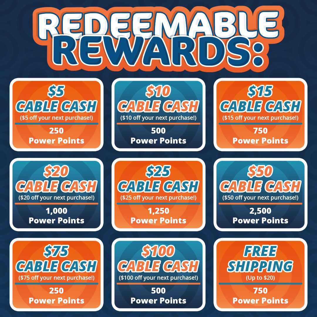 CableOrganizers's tweet image. ⚡ Rack up CableOrganizer® Power Points &amp;amp; cash them in for rewards! 🎉 Redeem points for Cable Cash, free shipping, and more—because saving should be just as easy as shopping. 🙌 
#CableOrganizer #PowerPoints #PowerPointsRewards #RewardsProgram