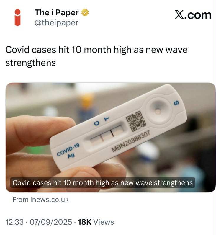 As <a href="/ZackPolanski/">Zack Polanski</a> says here “COVID is often discussed as historical but is still causing huge health issues for many people”.

Millions in this country have long Covid.

We need airborne infection controls in schools and hospitals.