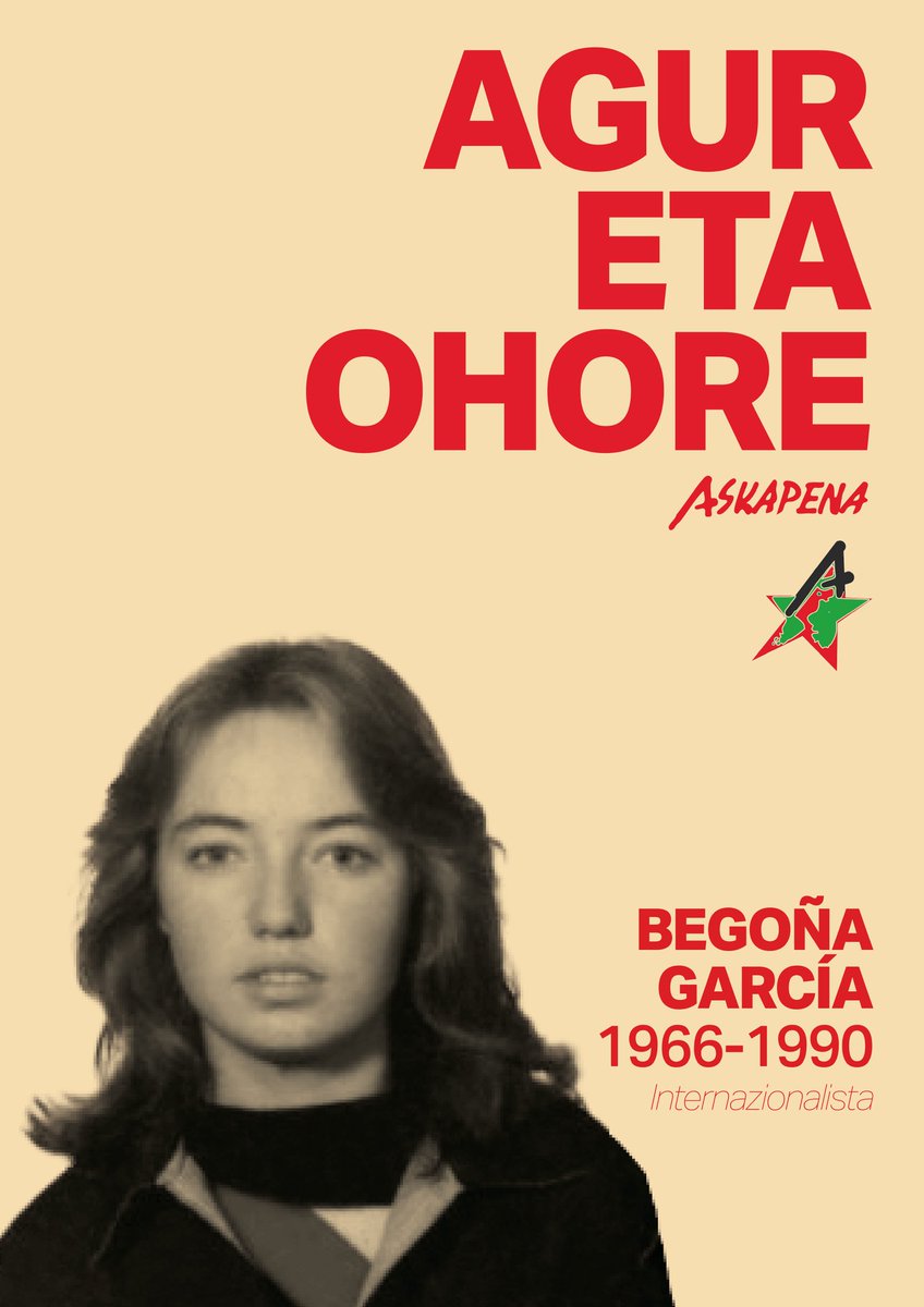 Gaur 35 urte betetzen dira Begoña Garcia "Alba" El Salvadorreko ejerzitoak erail zuenetik. EHarentzat internazionalismoaren eredu eta gure itsasargi. Agur eta Ohore Alba!